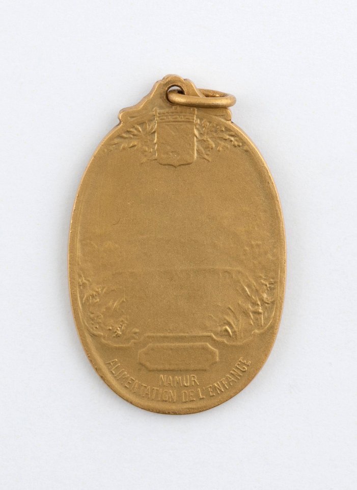 Namur - Alimentation de l'Enfance, medal by Pierre Theunis, Belgium, 1918, Coins and Medals Department of the Royal Library of Belgium, 2Lef74 - 5 (verso)