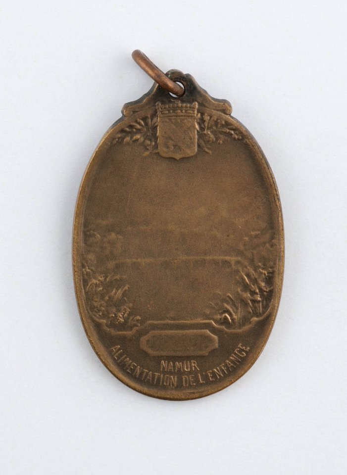 Namur - Alimentation de l'Enfance, medal by Pierre Theunis, Belgium, 1918, Coins and Medals Department of the Royal Library of Belgium, 2Lef74 - 7 (verso)
