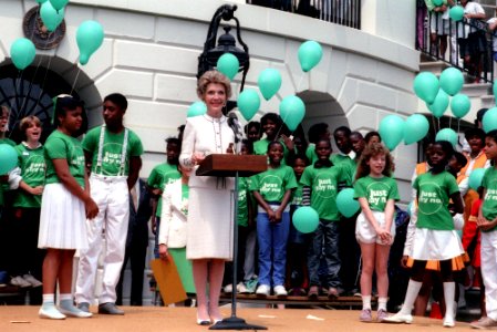Nancy Reagan at a Just Say No rally at the White House