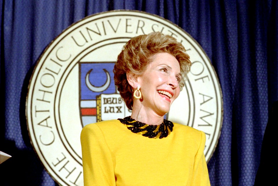 Nancy Reagan During The Presentation of The Cardinal Gibbons Medal from The Catholic University of America at The Capital Hilton Hotel in Washington DC