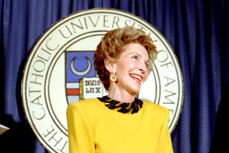 Nancy Reagan During The Presentation of The Cardinal Gibbons Medal from The Catholic University of America at The Capital Hilton Hotel in Washington DC