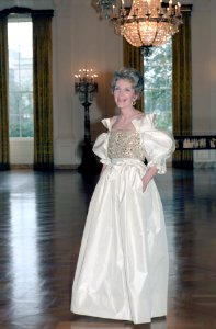 Nancy Reagan in The East Room During a Photo Session with Harper's Bazaar Magazine C10929-9