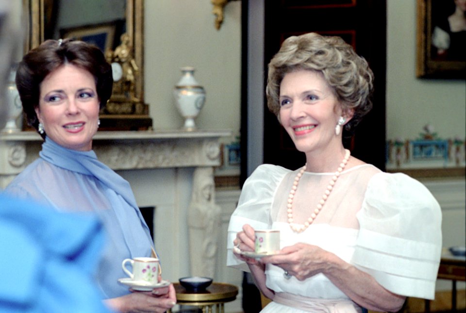 Nancy Reagan with Jihan Sadat
