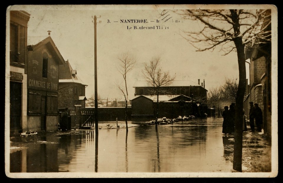 Nanterre.Boulevard Thiers.Inondations 1910