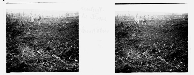 Nanteuil la Fosse. Trou d'obus - Fonds Berthelé - 49Fi919