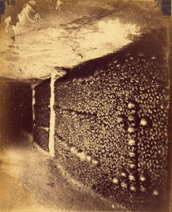 Nadar, The Catacombs of Paris. The Final Gallery., 1861