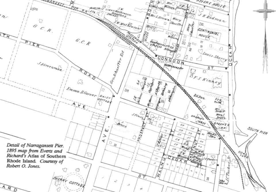 Narragansett Pier Railroad. Everts and Richard's Atlas of Southern Rhode Island, 1895