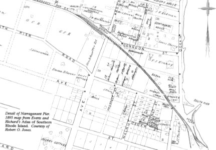 Narragansett Pier Railroad. Everts and Richard's Atlas of Southern Rhode Island, 1895