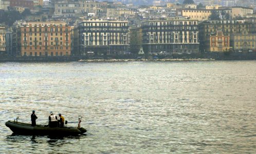 Naples shoreline from USS Anzio
