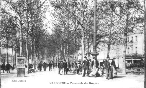 Narbonne Aude postcard barques