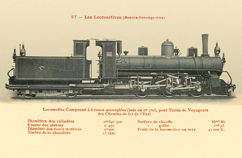 Narrow-Gauge-Railway Bosnia-and-Herzegovina Locomotive KrLi-4651-1901 BHStB-802 JDZ-186-002