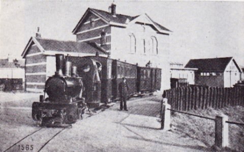 Narrow gauge steam locomotive of Orenstein and Koppel sold as Decauville N°842 or N°843 to Tramway Hansweert-Vlake