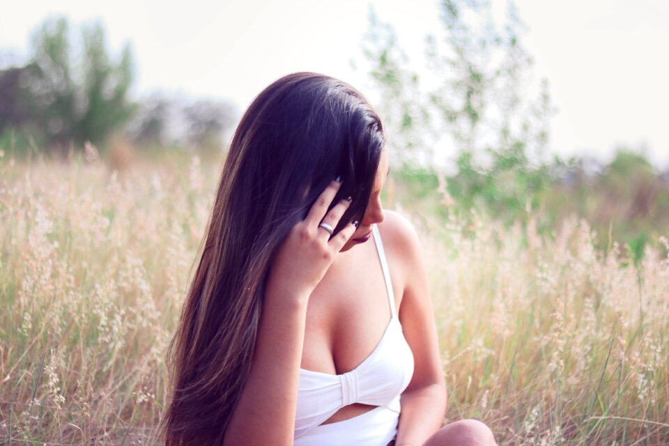 Girl nature landscape