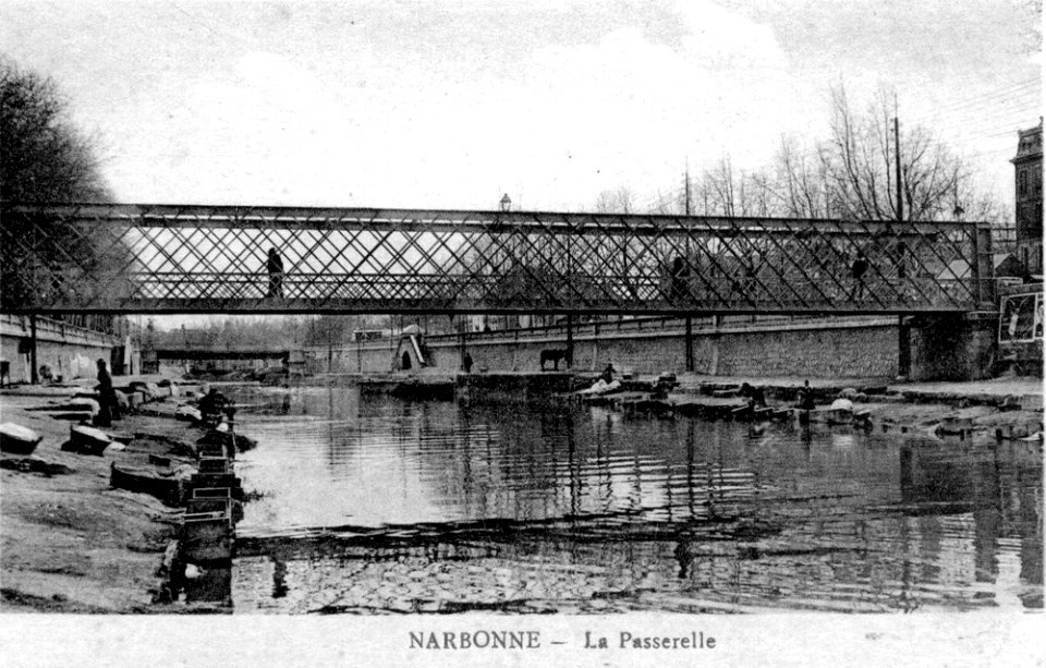 Narbonne Aude postcard passerelle