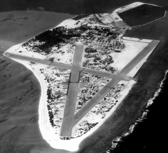 NAS Midway Sand Island aerial photo Apr 1945