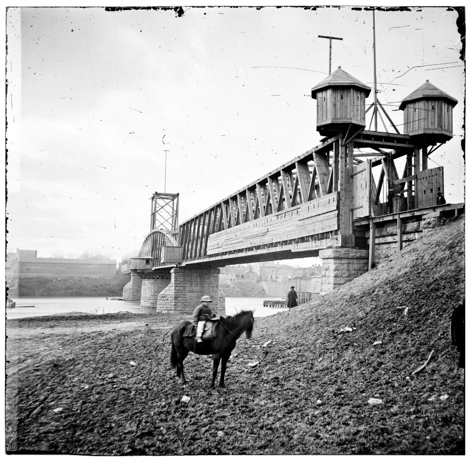 Nashville, Tenn. Fortified railroad bridge across Cumberland River LOC cwpb.02093
