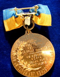 Nassau Medal 100th 2nd Regiment Anniversary 1808 - 1908. Reverse photo