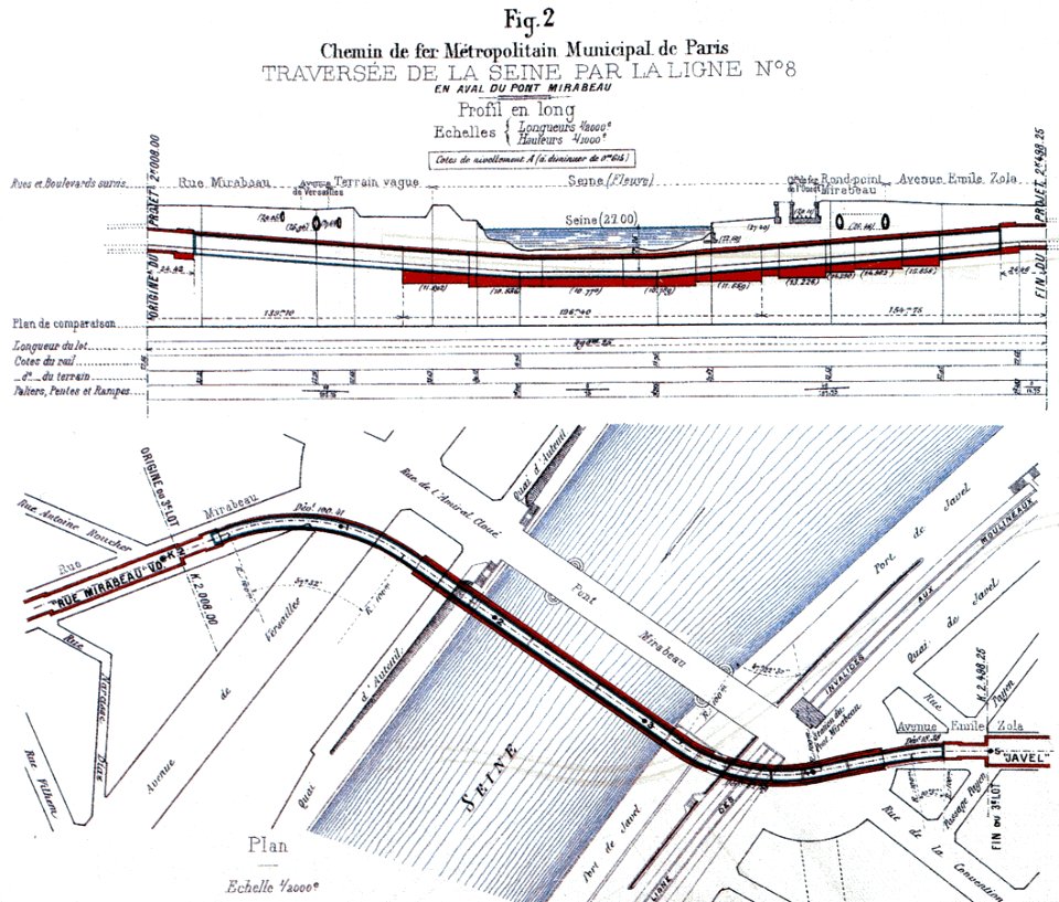 Metro de Paris - Traversee sous-fluviale ligne 8 Auteuil