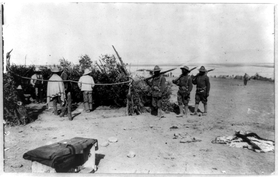 Mexican Revolution - 1916. Villista prisoners gathered in by American soldiers near Namiquipa, Mexico LCCN2005676511