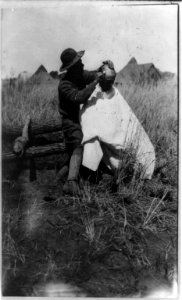 Mexico - U.S. campaign against Villa - 1916. The Barber of the Brigade Hdqts. near Casa Grande, Mexico LCCN2005676512