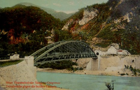 Narrow-Gauge-Railway Ostbahn Tunnels-No-1-65 Bridge-on-Drina Most-na-Drini