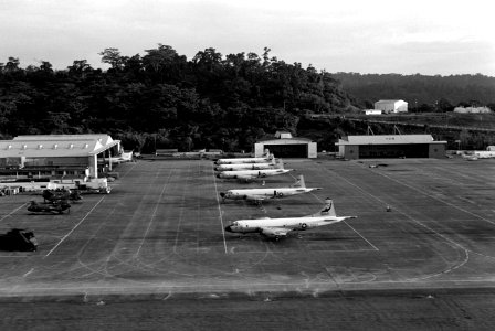 NAS Cubi Point flight line with P-3Bs in 1983