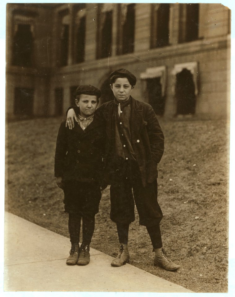 Meyer Slein (12 years old) his brother Abe (10 years old) who has just returned from Industrial School (Reform School). Another brother is in the School. Show effects of street life and are LOC nclc.04649