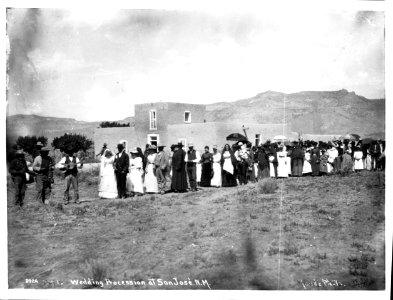 Mexican wedding procession at San Jose, New Mexico, ca.1898 (CHS-3924)