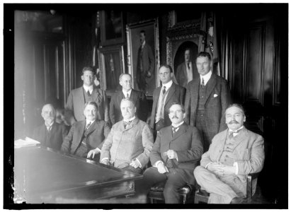 NAT. ADVISORY COMM. FOR AERONAUTICS. REAR ROW- CAPT. H.C. RICHARDSON, NAVAL CONSTRUCTION; PROF. JOHN F. HAYFORD; ADM. MARK BRISTOL; COL. SAMUEL REBER. FRONT- PROF. WILLIAM F. DURAND; DR. LCCN2016866337
