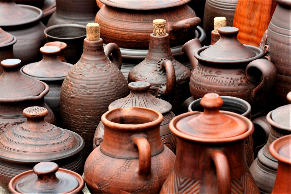 Clay pot pitcher tableware