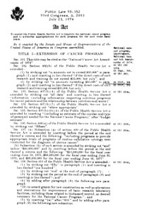 National cancer act amendment