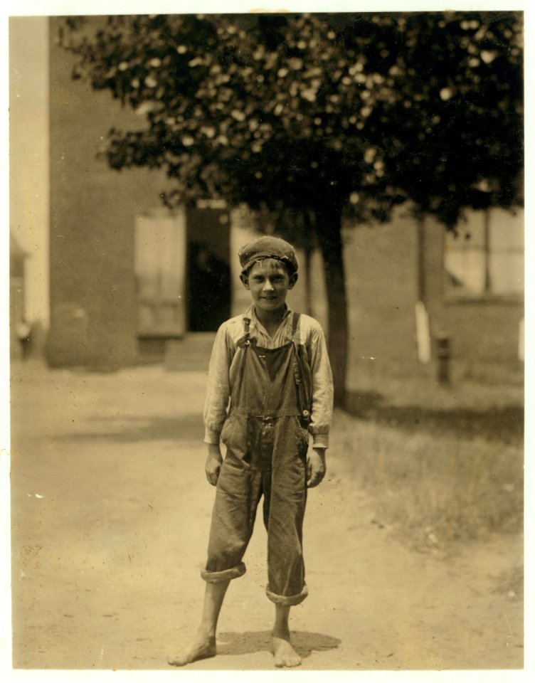 National Child Labor Committee. -3026 Johnnie Beam, one of the young workers in the Pelzer Mfg. Co., S.C. Been working here over a year. Appears to be under 12 years. LOC nclc.02622