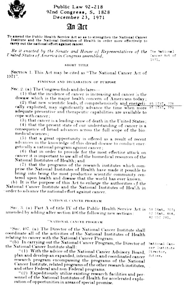 National cancer act of 1971