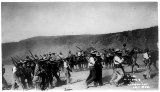 Mexican Revolution- Soldiers marching and on horseback LCCN2002718464