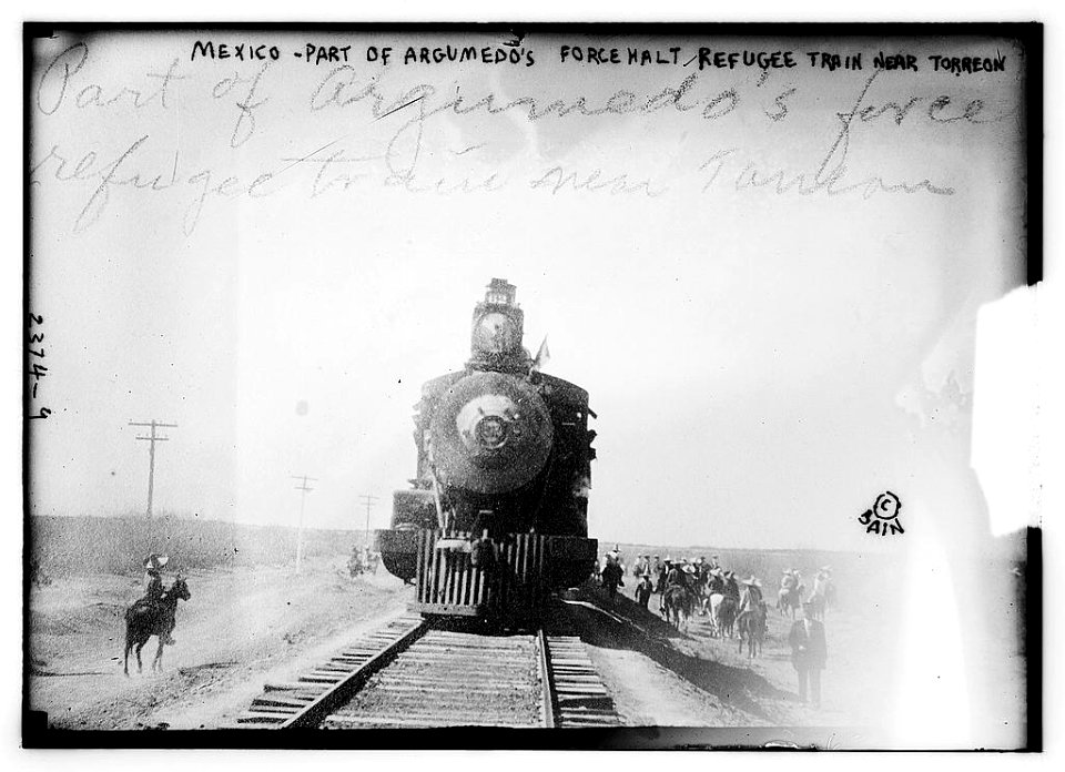 Mexico - part of Argumedo's Force Halt Refugee Train near Torreon (LOC)