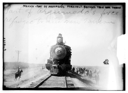 Mexico - part of Argumedo's Force Halt Refugee Train near Torreon (LOC) photo