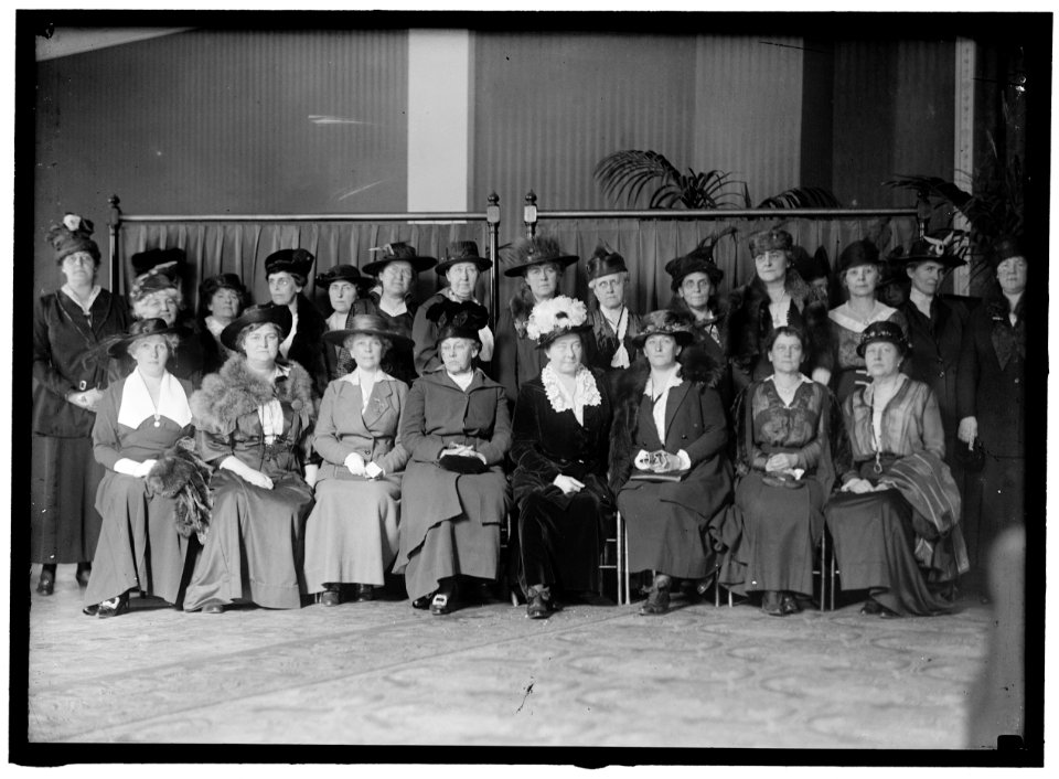 NATIONAL LEAGUE FOR WOMEN'S SERVICE. SEATED- MRS. IRA KIP, EAST ORANGE, NJ; MRS. EDWARD R. HEWITT, NY; MRS. WILLIAM CUMMINGS STORY, PRESIDENT GENERAL, D.A.R.; MRS. HUGH L. SCOTT; MISS MAUDE LCCN2016864691