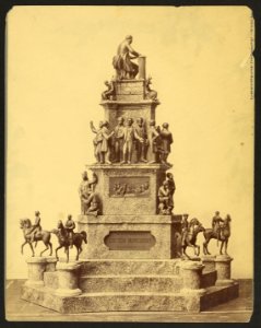 National Lincoln Monument, Washington, D.C. Model for four-tiered stone monument with metal sculptures at each level, Lincoln at top LCCN90710665