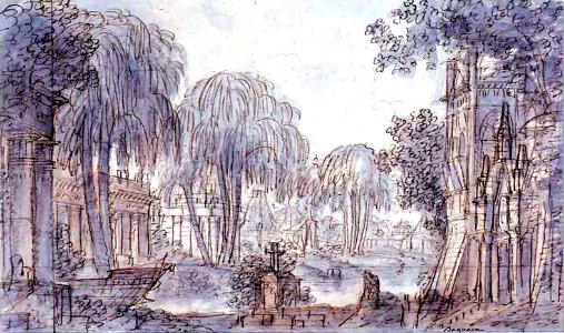 MeyerbeerCrociatoStageSetActIIScene3(1824)