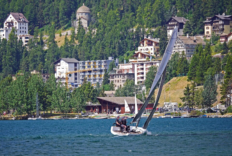 Racing boat sailing club lake st moritz