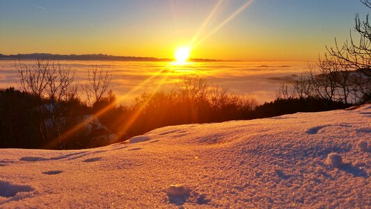 Romantic setting sun sky photo