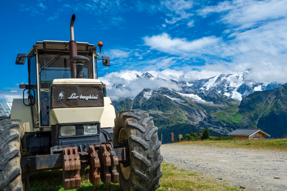 Tractor agriculture mountain
