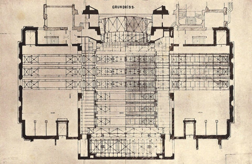 Nationaltheater Sofia Architekt Max Dülfer Versenk-, Wagen- und Schiebebühne System Max Hasait Grundriss