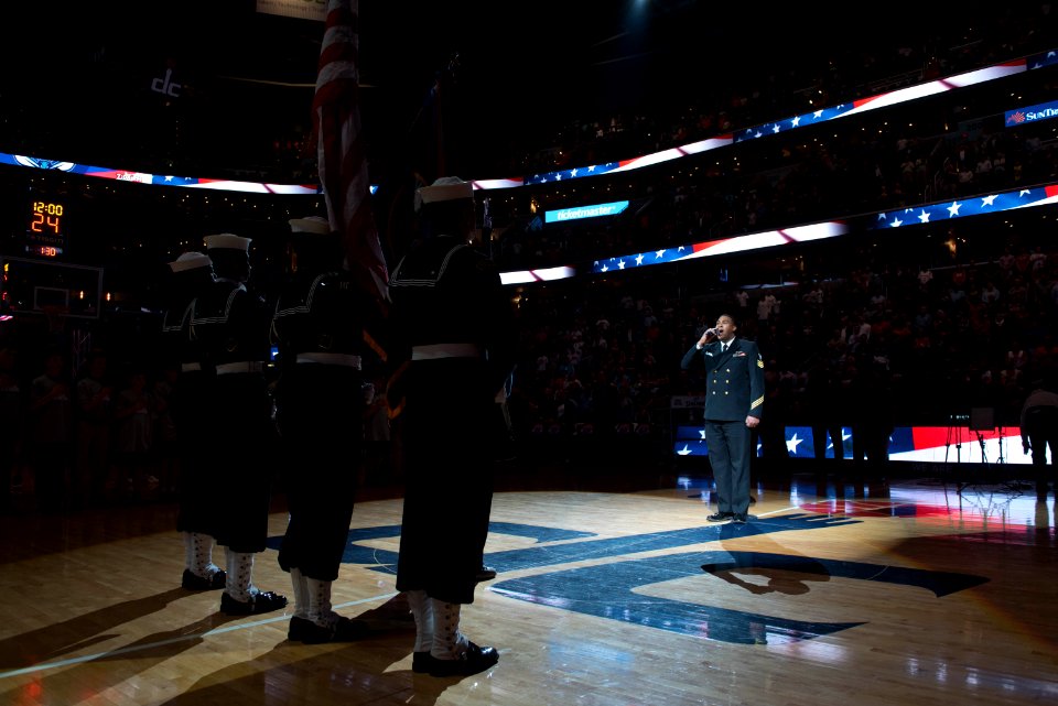 National Anthem at Wizards NBA Game (33473636210)