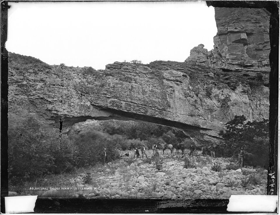 Natural bridge in the canyon of the La Prele, near Fort Fetterman. Converse County, Wyoming. - NARA - 516875