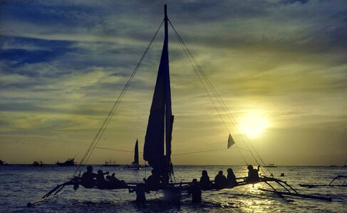 Beach philippines sailboat photo