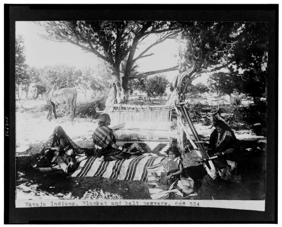 Navajo Indians, blanket and belt weavers - taken by James Mooney, 1892-93. LCCN00650886