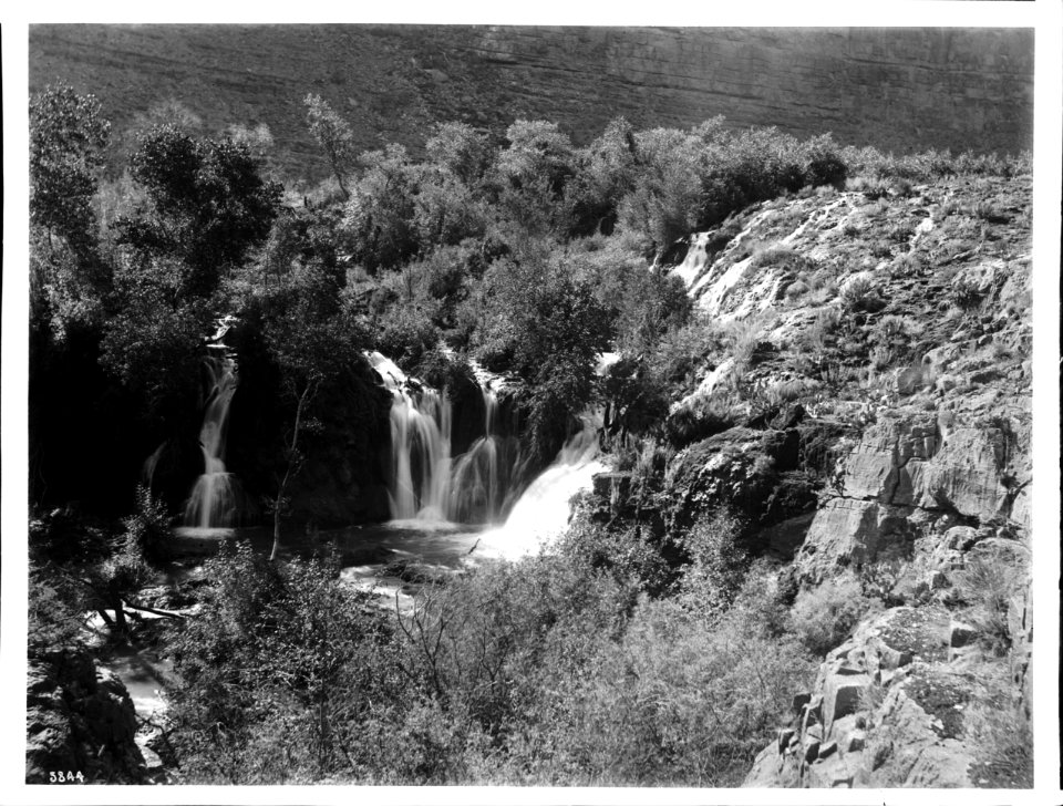 Navajo Falls in Cataract Canyon, Grand Canyon, Arizona, 1900-1940 (CHS-3844)