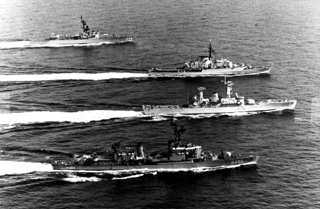 NATO ships underway in the Mediterranean Sea in 1979
