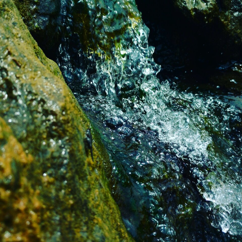 Stone wall fall rain